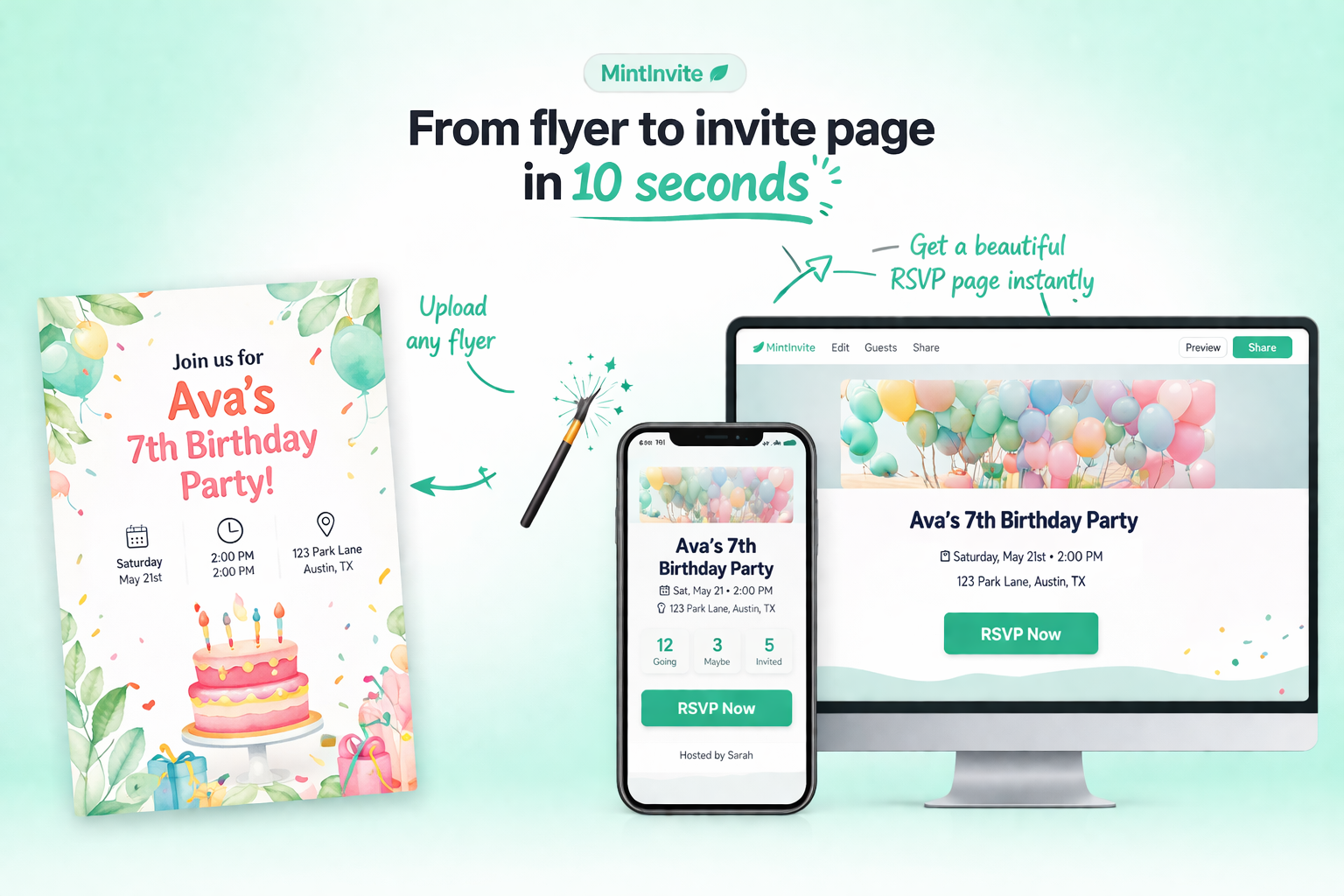 Invent Invite Mint Invite | AI Invitation Maker & RSVP Tracking